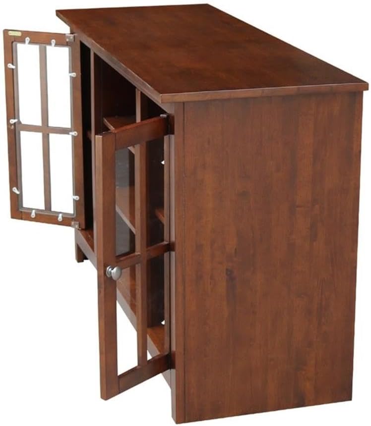 Solid Wood Entertainment / TV Stand with 2 Doors - 48', Espresso