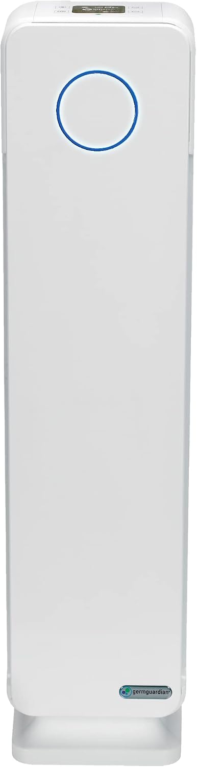 GermGuardian Air Purifier for Home with HEPA Pure Filter, for Wildfire Smoke, Pet Dander, Pollen, Odors, Large Rooms Up To 870 Sq. Ft., Removes 99.97% Pollutants, UV-C Light, 28', AC5350W, White