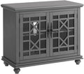 Martin Svensson Home Elegant Small Spaces Accent Cabinet with Glass Doors, Vintage Sideboard or Small TV Stand for Living Room or Entryway. Gray.