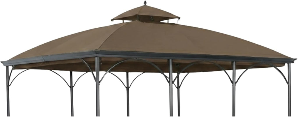 Garden Winds Reinforced RipLock 350 Replacement Canopy Top Cover Compatible with Somerset 10' x 12' Gazebo Models L-GZ212PCO-B - Nutmeg