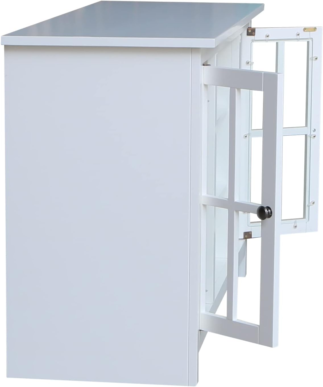 IC INTERNATIONAL CONCEPTS Entertainment/TV Stand with Open Shelves and 2 Doors in White - 48' Height