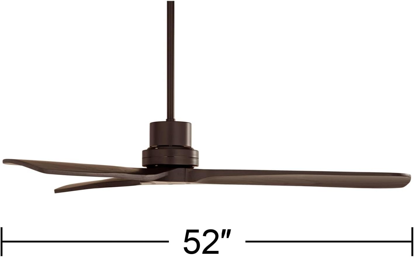 Casa Vieja 52' Delta-Wing DC Modern Industrial 3 Blade Indoor Outdoor Ceiling Fan Remote Control Matte Black Wood Damp Rated for Patio Exterior House Porch Gazebo Garage Barn