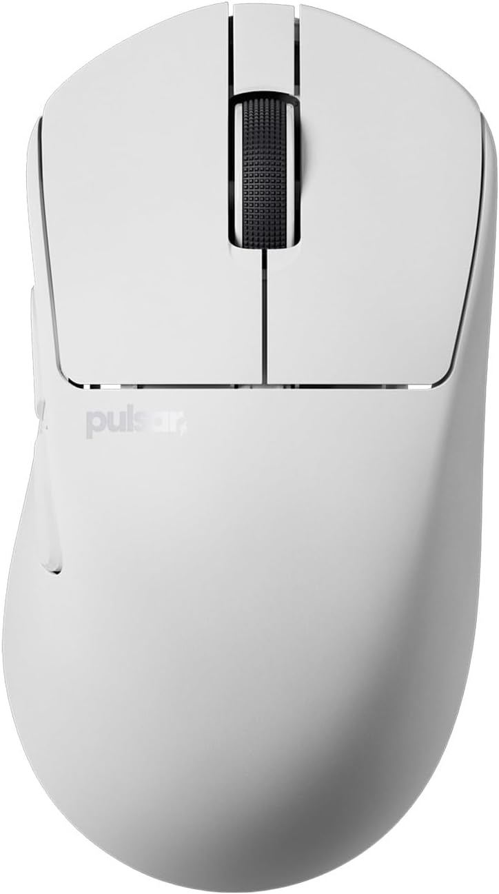 Pulsar Gaming Gears X3 Crazylight Wireless Gaming Mouse, Ultra Lightweight 1.51 oz (43g), Hybrid Ergonomic, Optical Switch, 32000 DPI, 750 IPS, XS-1 Sensor, 8k Compatible (Uyuni White)