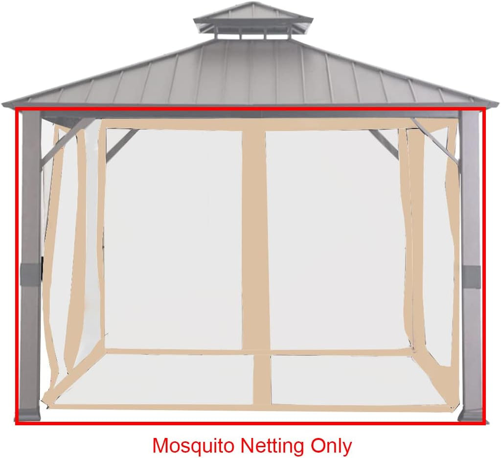 Garden Winds Universal Replacement Mosquito Netting Set for 10' X 10' Hard Top Gazebo
