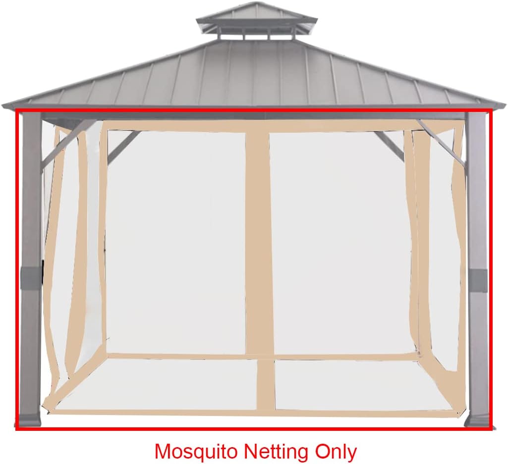 Garden Winds Universal Replacement Mosquito Netting Set for 10' X 10' Hard Top Gazebo