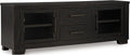 Signature Design by Ashley Galliden Urban 2-Drawer 80' TV Stand for TVs up to 91' with Adjustable Shelves, Cabinets, Cord Openings, Black