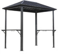 5'x8' Grill Gazebo,Outdoor Metal Hardtop BBQ Gazebo with Sturdy Aluminum Frame & Shelves - Outdoor BBQ Canopy Shelter for Patio, Backyard, Lawn, Garden