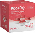 PoolRx+ Mineral Algaecide 4-Unit Pack, up to 6-Month Algae Control, for 2.5K-5K gallons, Red & White, New Formula with Silver.