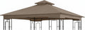 Garden Winds Reinforced RipLock 350 Replacement Canopy Top Cover Compatible with Garden Treasures 10' x 10' Gazebo Model L-GZ724PST-B - Nutmeg