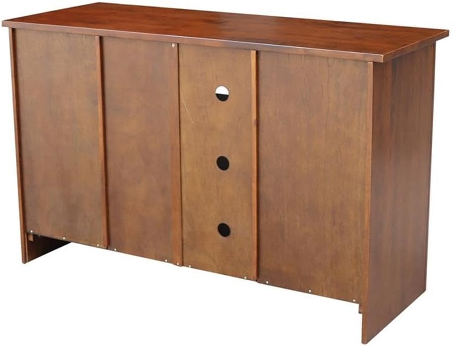 Solid Wood Entertainment / TV Stand with 2 Doors - 48', Espresso