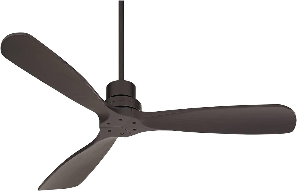 Casa Vieja 52' Delta-Wing DC Modern Industrial 3 Blade Indoor Outdoor Ceiling Fan Remote Control Matte Black Wood Damp Rated for Patio Exterior House Porch Gazebo Garage Barn