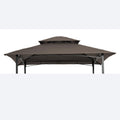 Replacement Canopy for 8x5 FT Grill Gazebo, Double Tiered BBQ Tent Roof Cover Only, UV & Water Repellent Polyester Fabric (Brown)