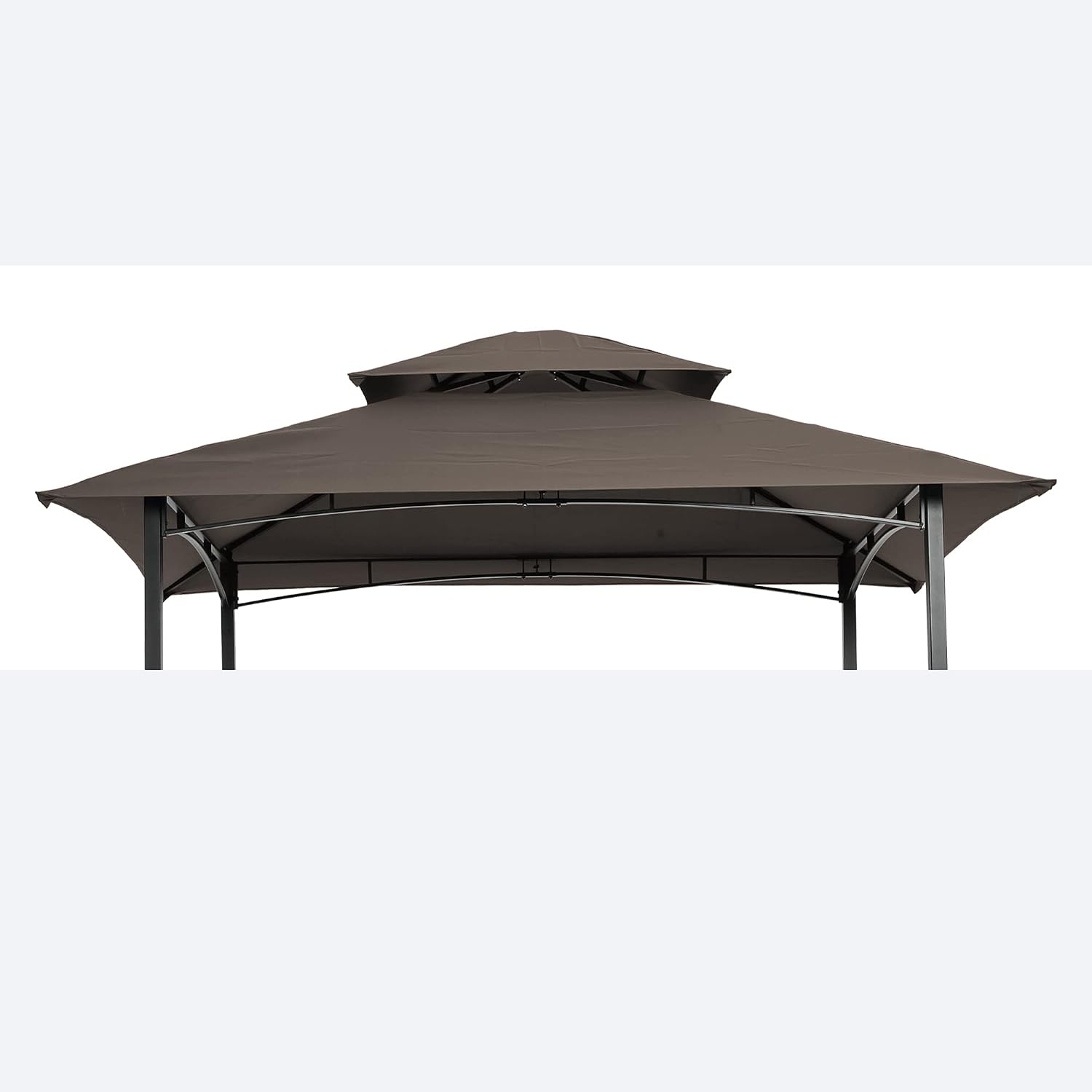 Replacement Canopy for 8x5 FT Grill Gazebo, Double Tiered BBQ Tent Roof Cover Only, UV & Water Repellent Polyester Fabric (Brown)