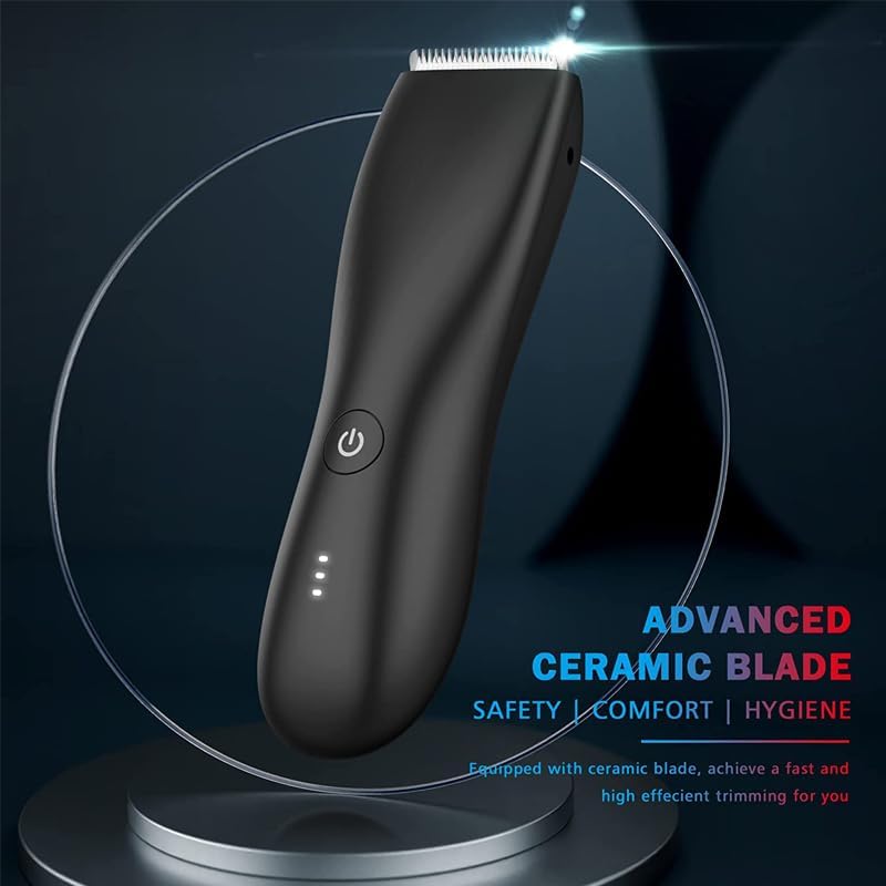 Hair Clippers for Men, Electric Groin Hair Trimmer Ball Shaver & Body Groomer for Men Beard Ttrimmer Wet/Dry Body Pubic Hair Clippers Ceramic Blade