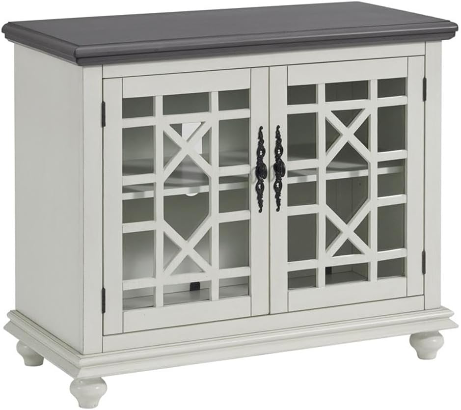 Martin Svensson Home Elegant Small Spaces TV Stand Blue with Coffee Walnut Top