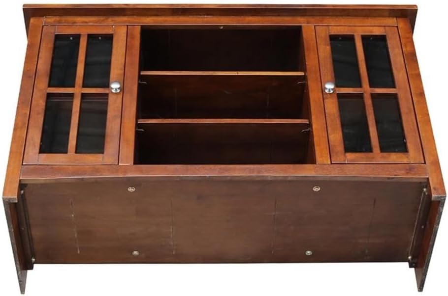 Solid Wood Entertainment / TV Stand with 2 Doors - 48', Espresso