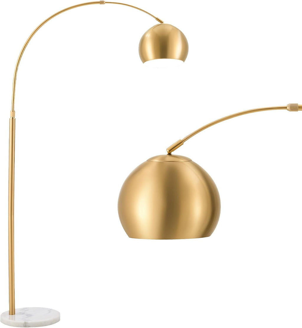CO-Z 69' Modern Arc Floor Lamp, Gold Standing Light with Adjustable Metal Shade and Marble Base, LED Bulb Included, Contemporary Lighting for Living Room or Sofa