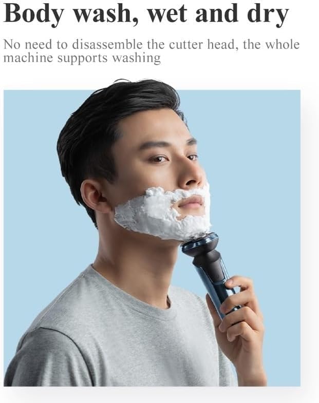 Electric Shavers for Men, Rotating 3 Cutter Heads Washable USB Rechargeable Electric Shaver Razor LED Smart Waterproof Shaving Machine