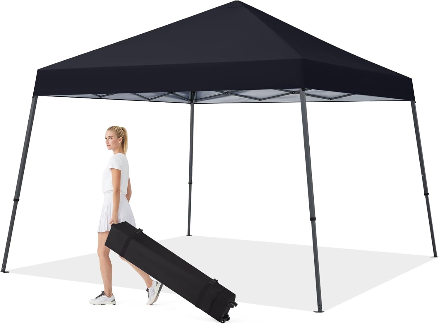 MASTERCANOPY Portable Pop Up Canopy Tent with Large Base (11x11,Black)