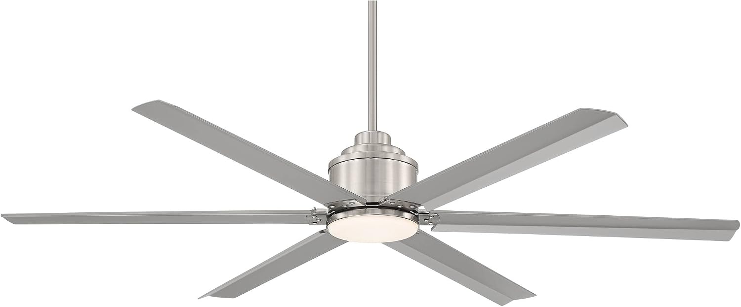 Casa Vieja 65' Ultra Breeze Modern Industrial Outdoor Ceiling Fan with Dimmable LED Light Remote Control Brushed Nickel Silver Wet Rated for Patio Exterior House Home Porch Gazebo Garage