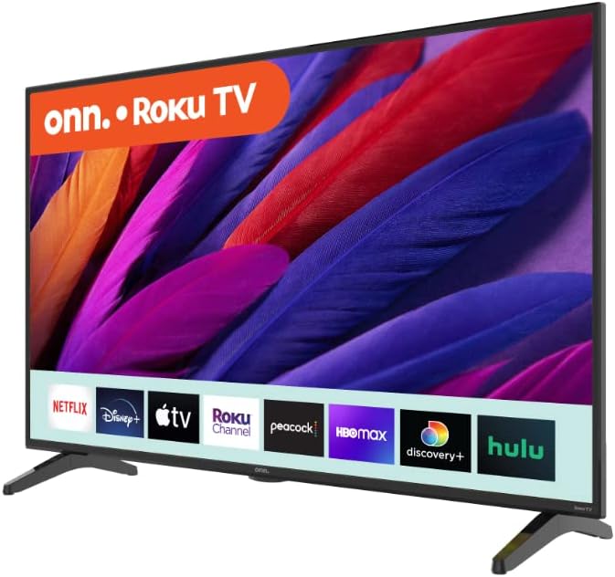 Onn 43-Inch Class 4K (2160P) Smart LED TV Compatible with Netflix, Disney+, YouTube, Apple TV, Compatible with Alexa and Google Assistant - 100012584 (Renewed)