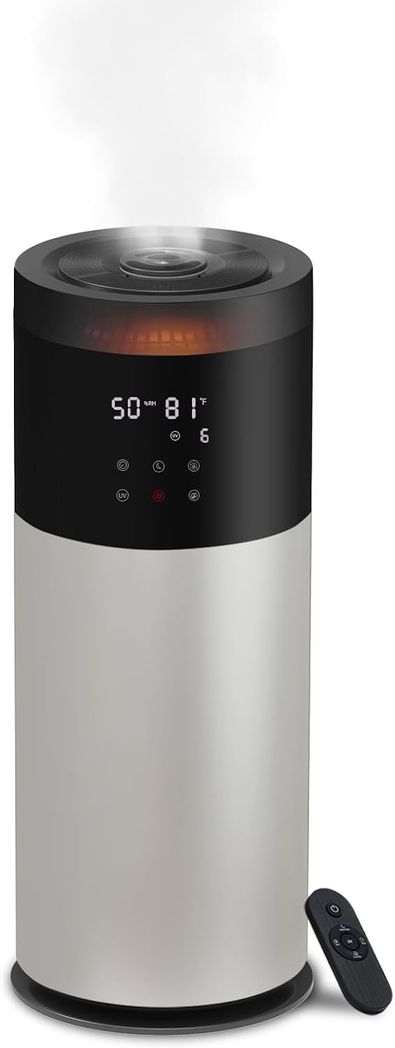 Large Room Humidifier 16L/4.2Gal - Whole House Ultrasonic Cool Mist for Home 1500 sq.ft, Bedroom Use with Extension Tube & Night Light