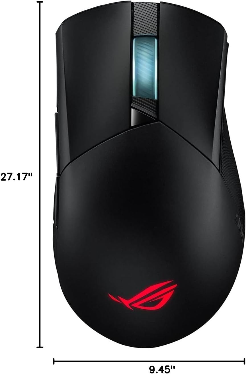ASUS ROG Gladius III Wireless Gaming Mouse (Tri-Mode Connectivity with 2.4GHz and Bluetooth LE, Tuned 19,000 DPI Sensor, Hot Swappable Push-Fit II Switches, Ergo Shape, ROG Omni Mouse Feet)