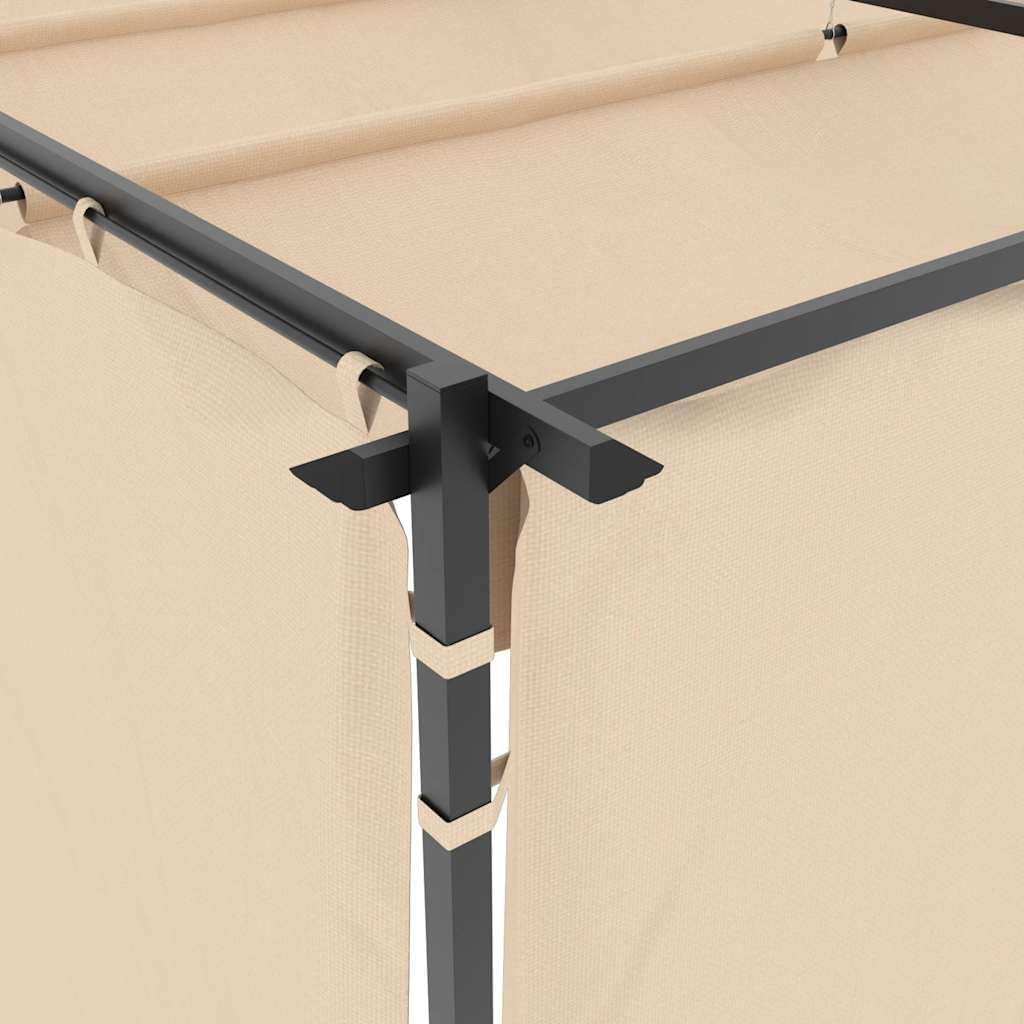 vidaXL Gazebo with Curtains - Cream Steel Outdoor Shelter, Water and UV Resistant, Ideal for Parties, Picnics and BBQs, Easy Assembly, Dimensions: 118.1' x 118.1' x 90.6'