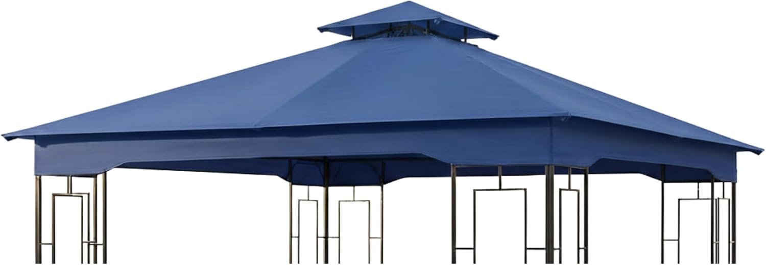 Garden Winds Reinforced RipLock 350 Replacement Canopy Top Cover Compatible with Garden Treasures 10' x 10' Gazebo Model L-GZ724PST-B - True Navy