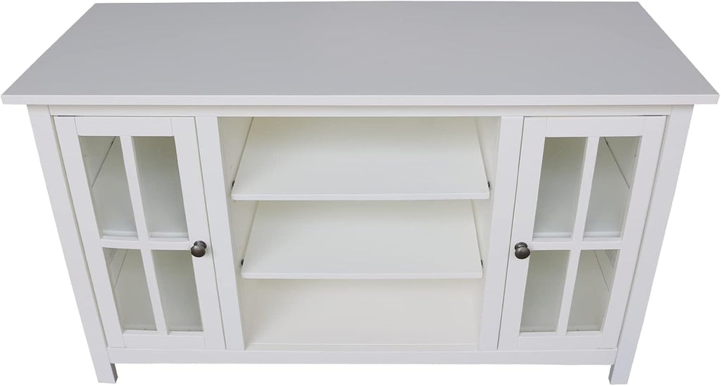 IC INTERNATIONAL CONCEPTS Entertainment/TV Stand with Open Shelves and 2 Doors in White - 48' Height