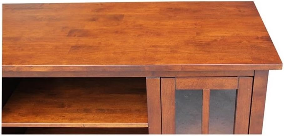 Solid Wood Entertainment / TV Stand with 2 Doors - 48', Espresso