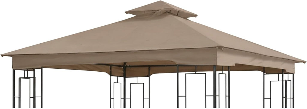 Garden Winds Reinforced Replacement Canopy Top Cover Compatible with The L-GZ724PST-B Garden Treasures Geo 10' x 10' Gazebo - Classic Brown, Riplock 350