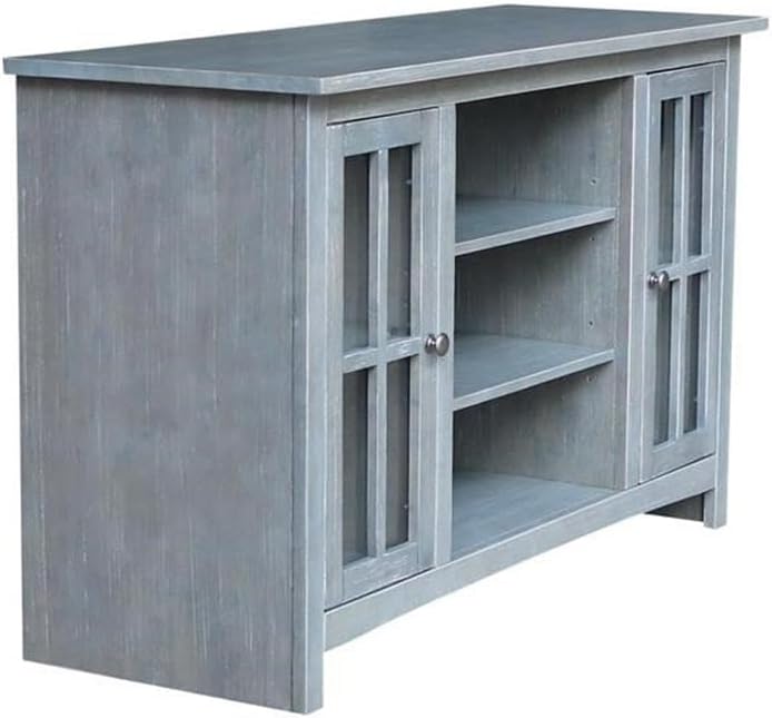 IC INTERNATIONAL CONCEPTS Entertainment/TV Stand with Open Shelves and 2 Doors in Gray - 48' Height