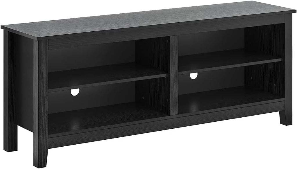 Panana TV Stand, Classic 4 Cubby TV Stand for 60 inch TV, Entertainment Center Media Television Stand for Living Room Bedroom (Black, 55 inch)