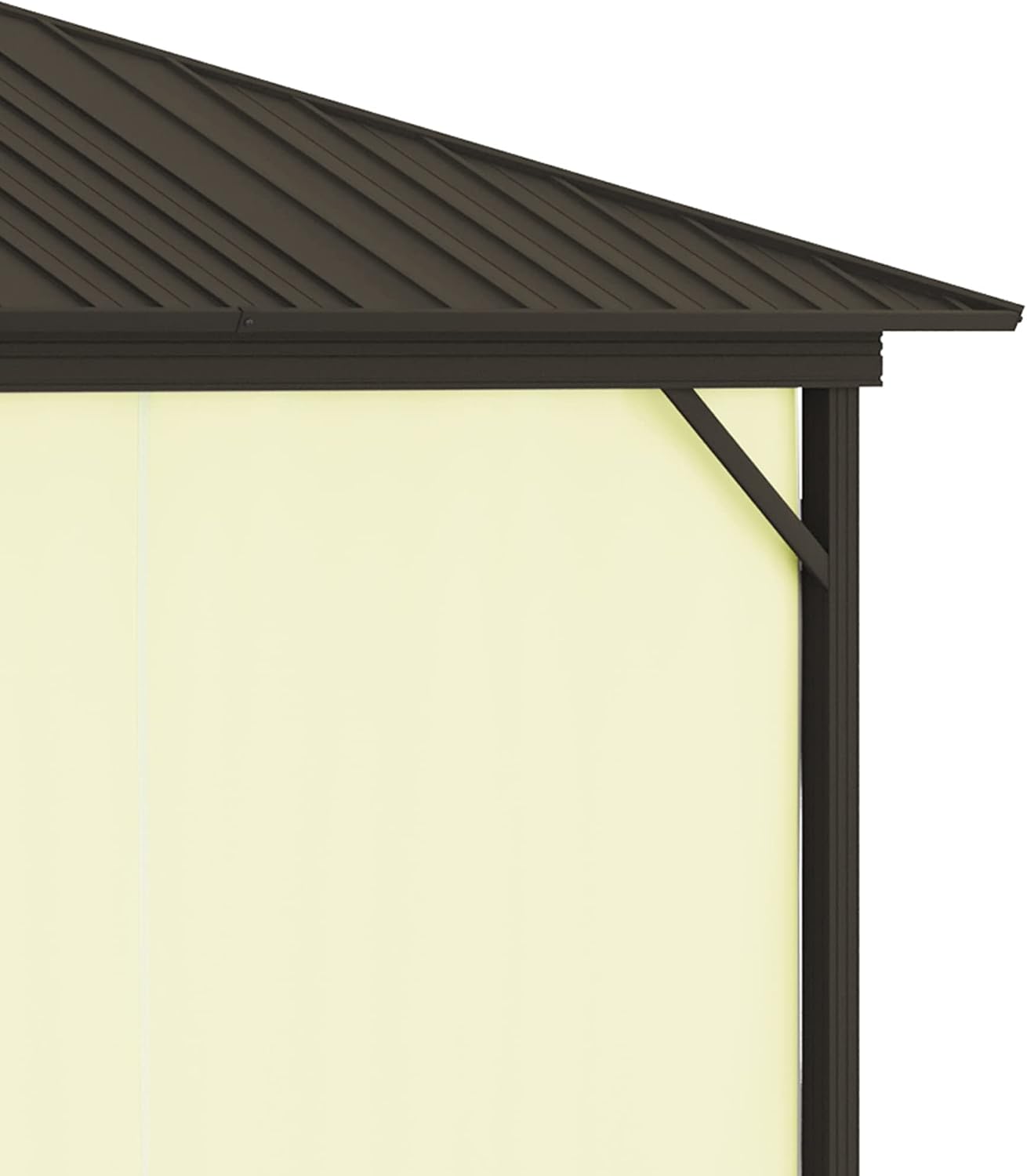 Outsunny 10' x 12' Hardtop Gazebo with Curtains and Netting, Permanent Pavilion Metal Single Roof Gazebo Canopy with Aluminum Frame and Hooks, for Garden, Patio, Backyard, Cream White