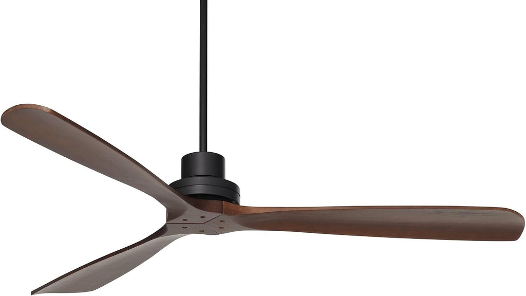 Casa Vieja 66' Delta-Wing XL DC Modern Industrial Indoor Ceiling Fan with Remote Control Matte Black Dark Walnut for Living Room Kitchen House Bedroom Kids Family Dining Home Office