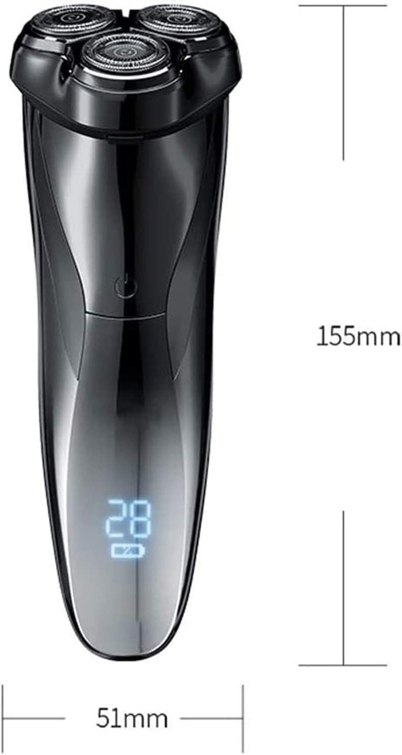 Electric Razor, 3D Rechargeable Waterproof Electric Shaver, Wet & Dry Rotary Shavers for Men Electric Shaving Razors with Pop-up Trimmer, LED Display 150 Mins Battery Life for Shaving