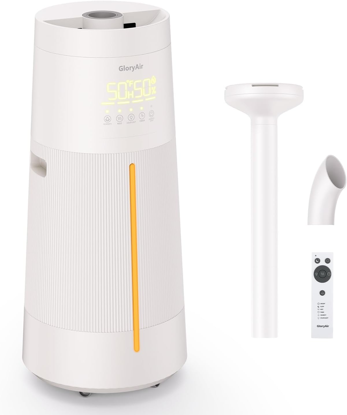 Humidifier Large Room - GloryAir 6.3Gal/24L 4X Atomizers Top Fill Whose House Large Cool Mist Quite Humidifiers 1500mL/h for Home Bedroom 3000 ft² with Auto Mode for Commercial Office Plants