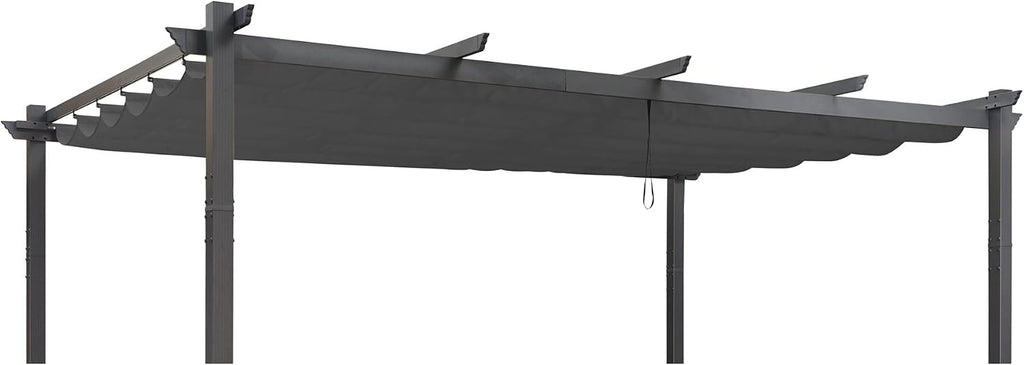 PURPLE LEAF Pergola Shade Cover for 12' X 16' Deck Porch Outside Outdoor Retractable Durable Fabric Canopy Replacement Top Only Gray