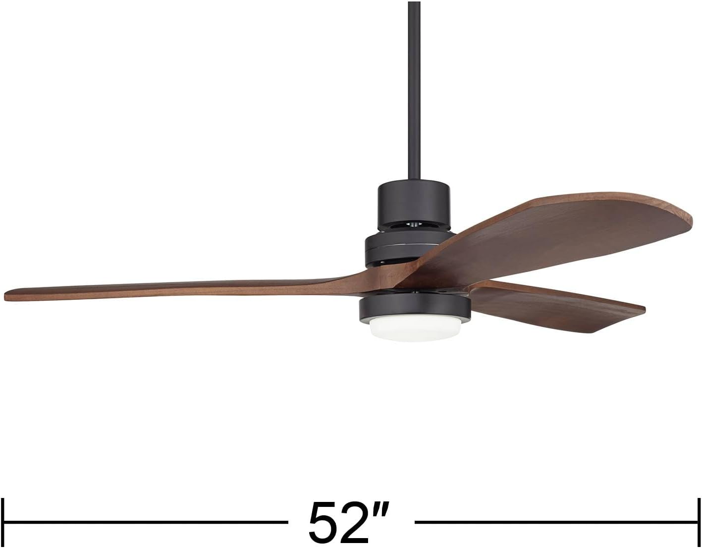 Casa Vieja 52' Delta-Wing DC Modern Industrial Outdoor Ceiling Fan with LED Light Remote Control Matte Black Dark Walnut Damp Rated for Cottage Core Patio Exterior House Home Porch Garage Barn