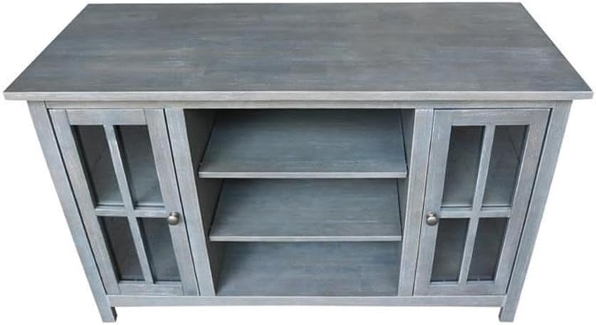 IC INTERNATIONAL CONCEPTS Entertainment/TV Stand with Open Shelves and 2 Doors in Gray - 48' Height