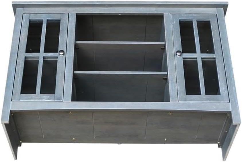 IC INTERNATIONAL CONCEPTS Entertainment/TV Stand with Open Shelves and 2 Doors in Gray - 48' Height