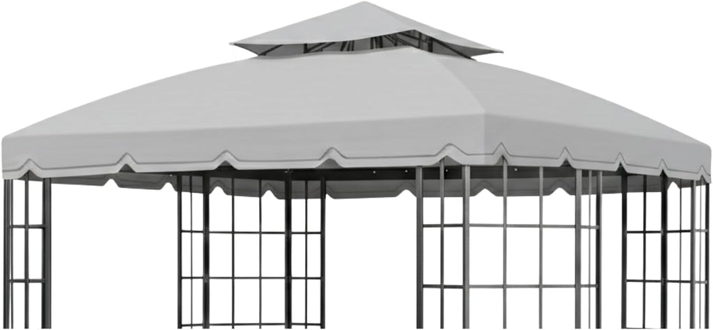 Garden Winds Reinforced RipLock 350 Replacement Canopy Top Cover Compatible with Bay Window 10' x 12' Gazebo Models L-GZ120PST-2, L-GZ120PST-2D - Slate Gray