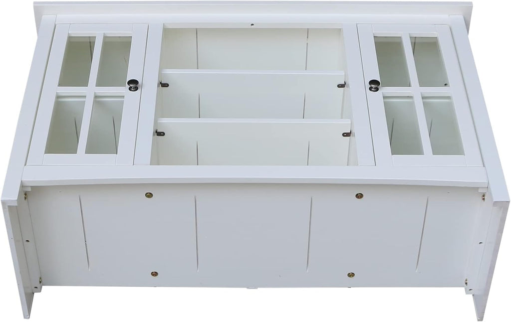 IC INTERNATIONAL CONCEPTS Entertainment/TV Stand with Open Shelves and 2 Doors in White - 48' Height