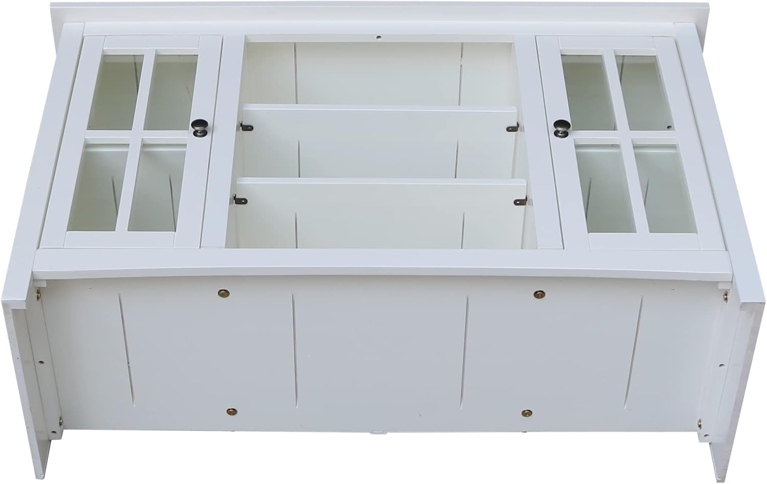 IC INTERNATIONAL CONCEPTS Entertainment/TV Stand with Open Shelves and 2 Doors in White - 48' Height