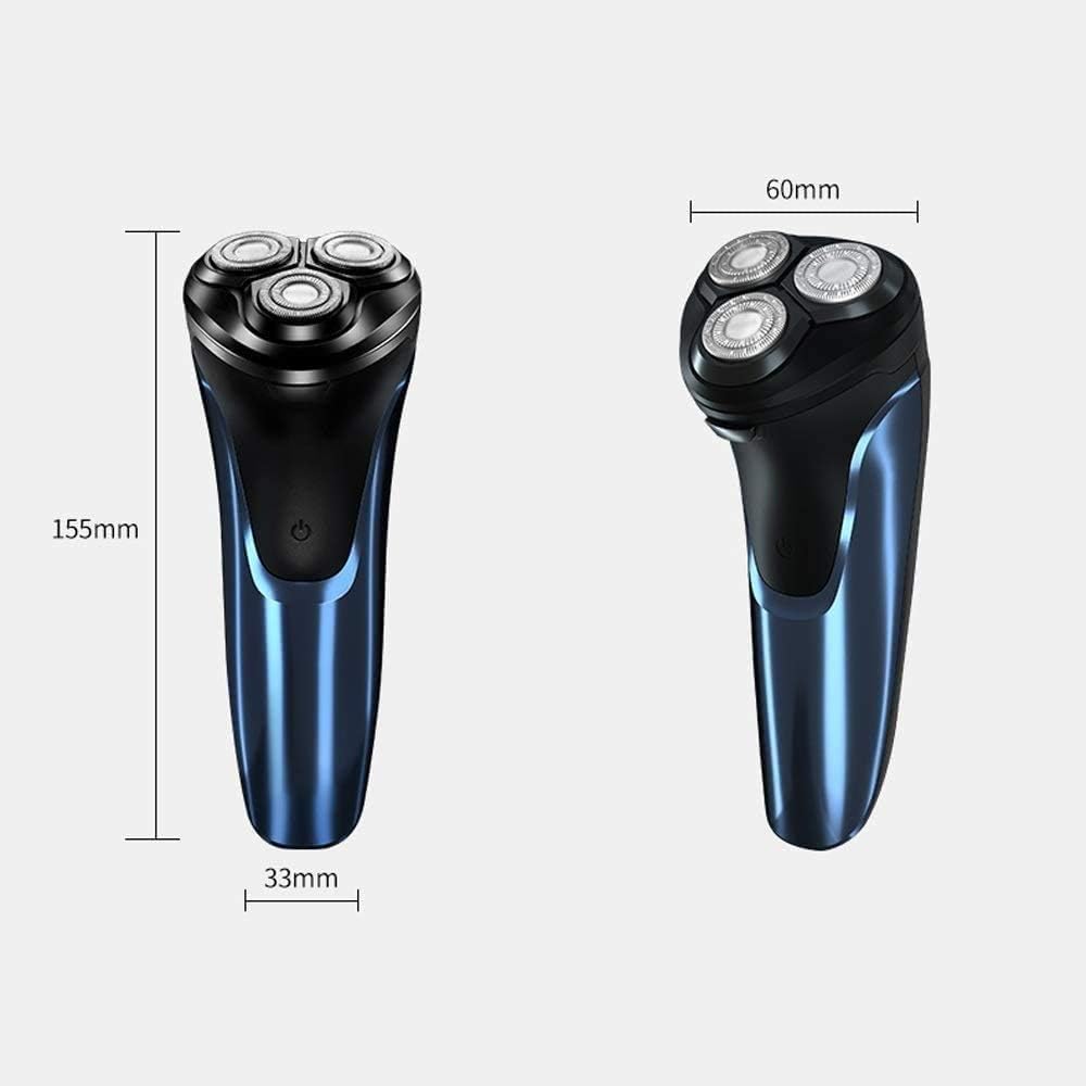 Rechargeable Waterproof Electric Shaver Wet & Dry Rotary Shavers for Men Electric Shaving Razors with Pop-up Trimmer, Blue
