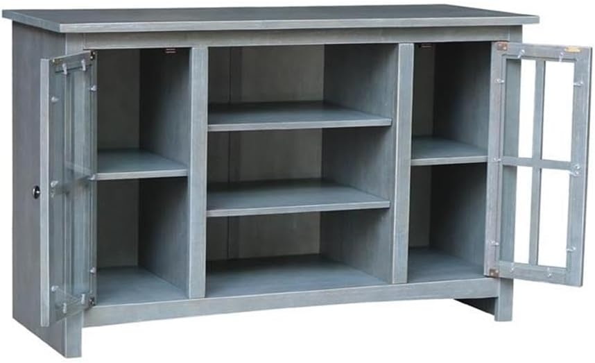 IC INTERNATIONAL CONCEPTS Entertainment/TV Stand with Open Shelves and 2 Doors in Gray - 48' Height