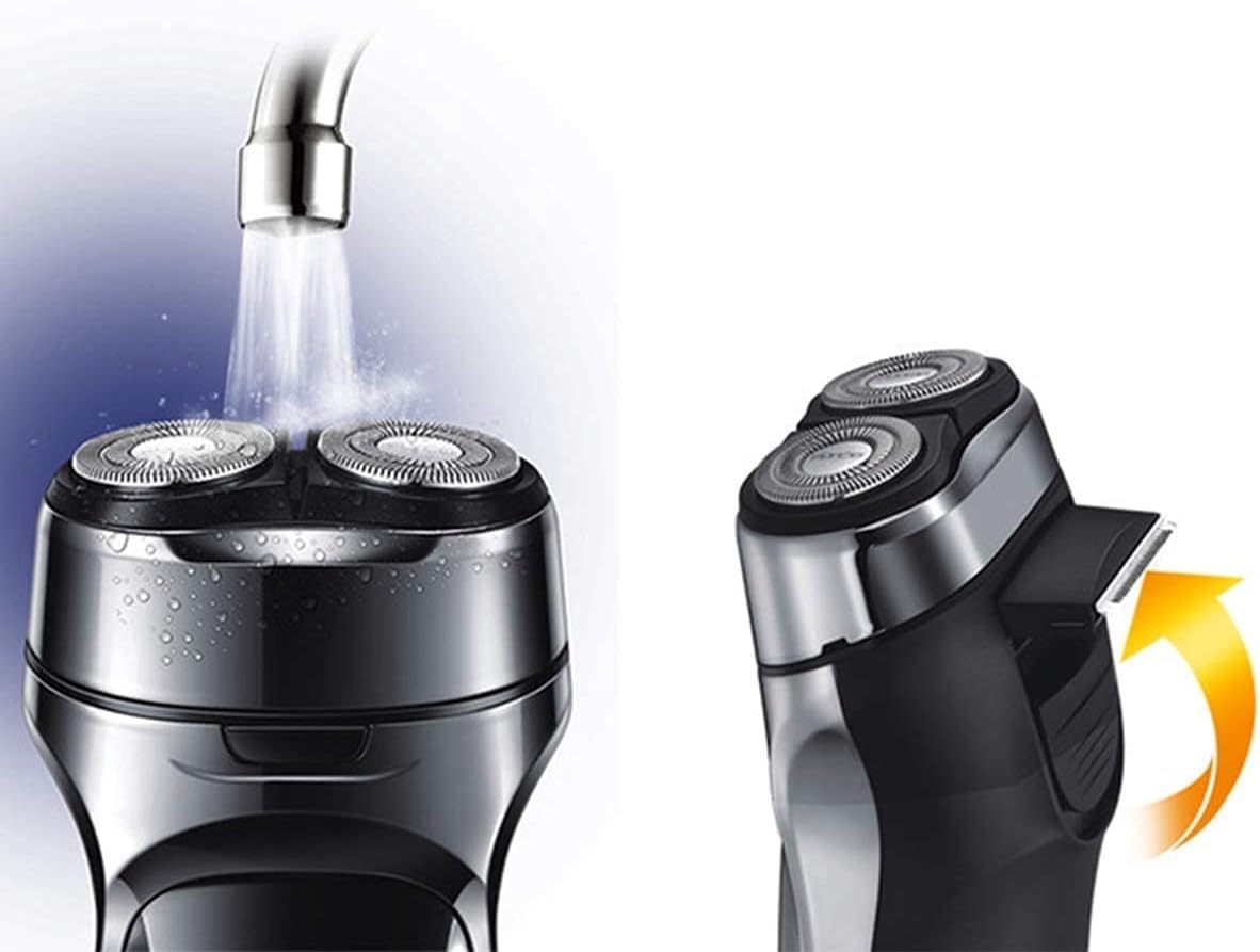 Electric Razor for Men, Wet & Dry Men's Razors for Shaving Electric Cordless with Pop-up Trimmer, Rotary Razors Electric Shavers for Men Waterproof Rechargeable