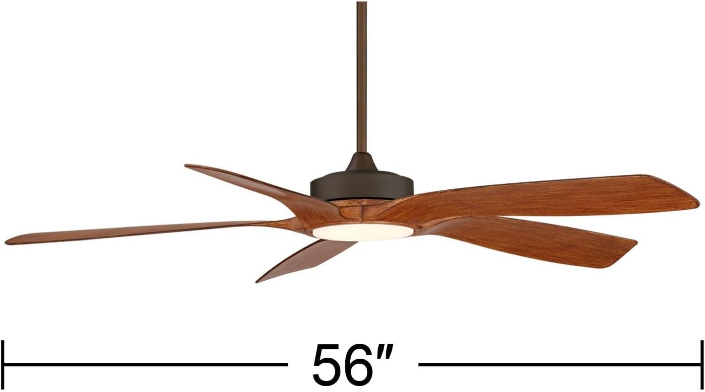 Casa Vieja 56' Mach 5 Modern Tropical Coastal Indoor Outdoor Ceiling Fan with LED Light Remote Control Oil-Rubbed Bronze Damp Rated Dimmable Patio Exterior House Porch Gazebo Includes 18' Downrod