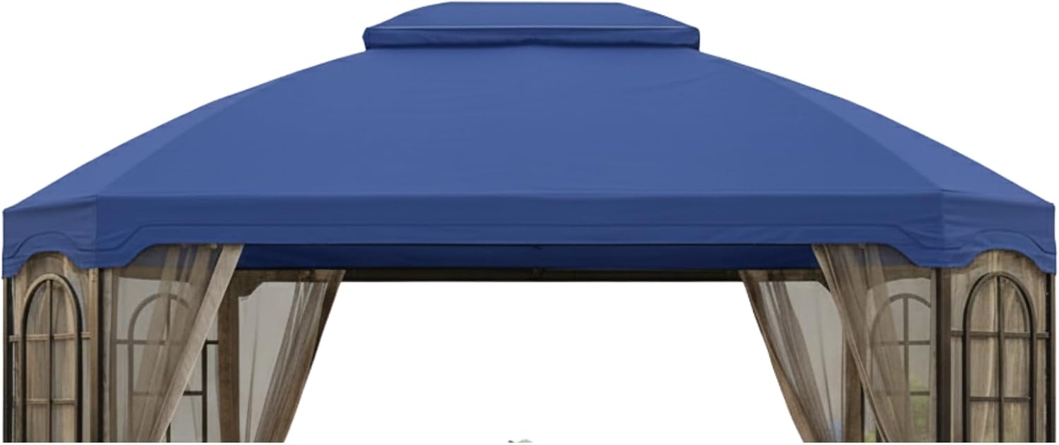 Garden Winds Reinforced RipLock 350 Replacement Canopy Top Cover Compatible with Terrace 10' x 12' Gazebo Models L-GZ454PST-C and A111010900 - True Navy